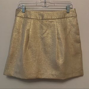 Banana Republic gold textured mini skirt size 6.